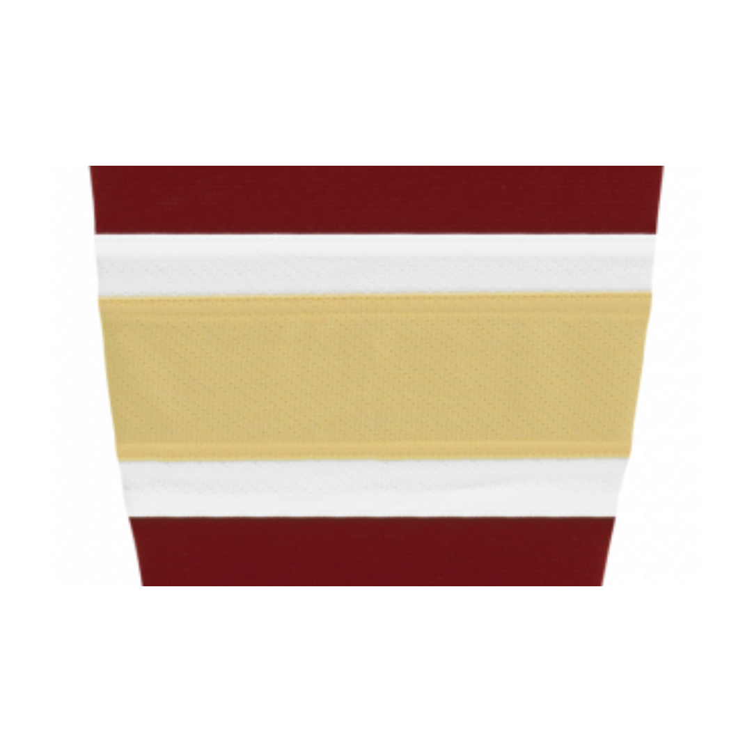 Athletic Knit (AK) HS2100-542 AV Red/White/Vegas Gold Mesh Ice Hockey Socks - PSH Sports