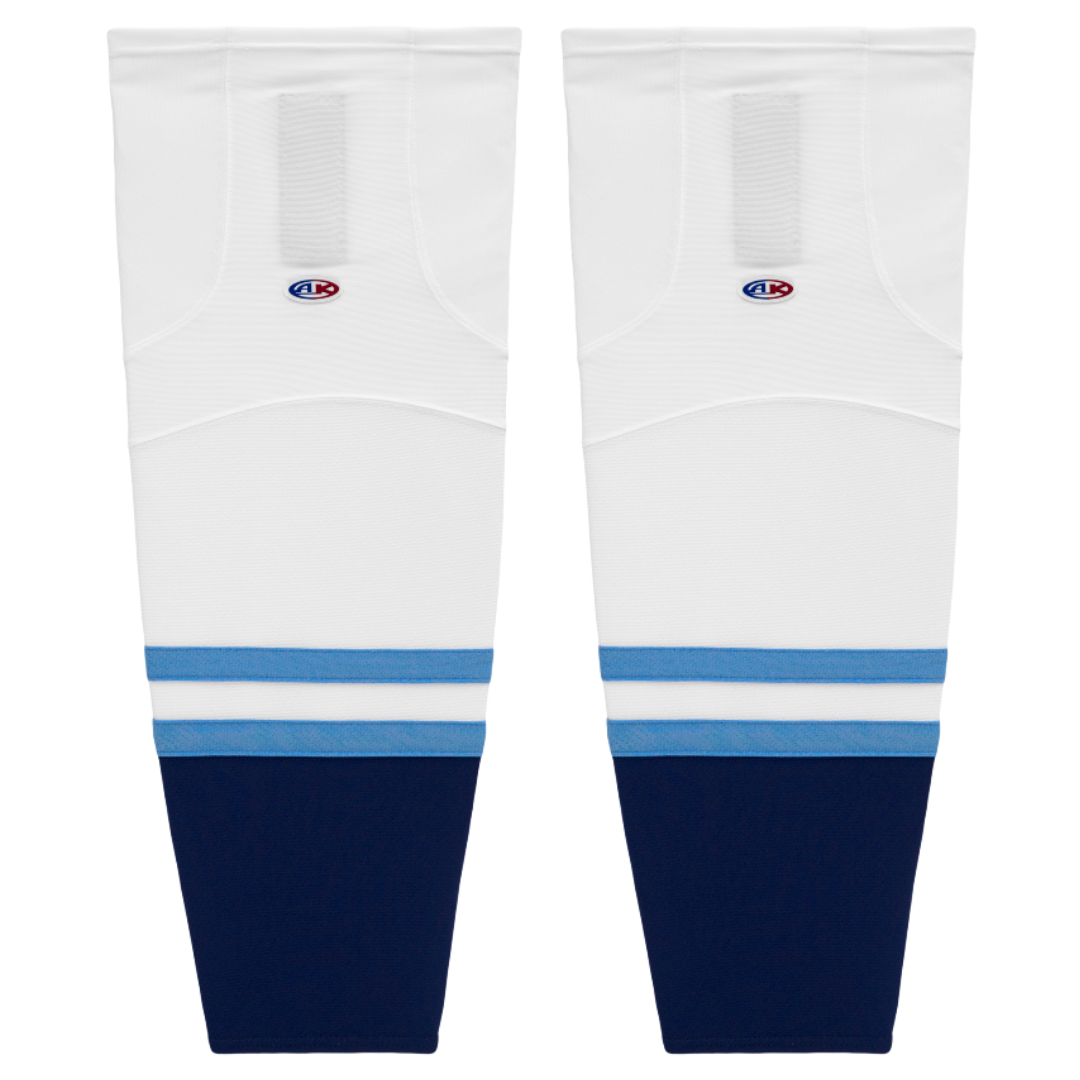 Athletic Knit (AK) HS2100-667 2010 Florida Panthers Third White Mesh Ice Hockey Socks - PSH Sports