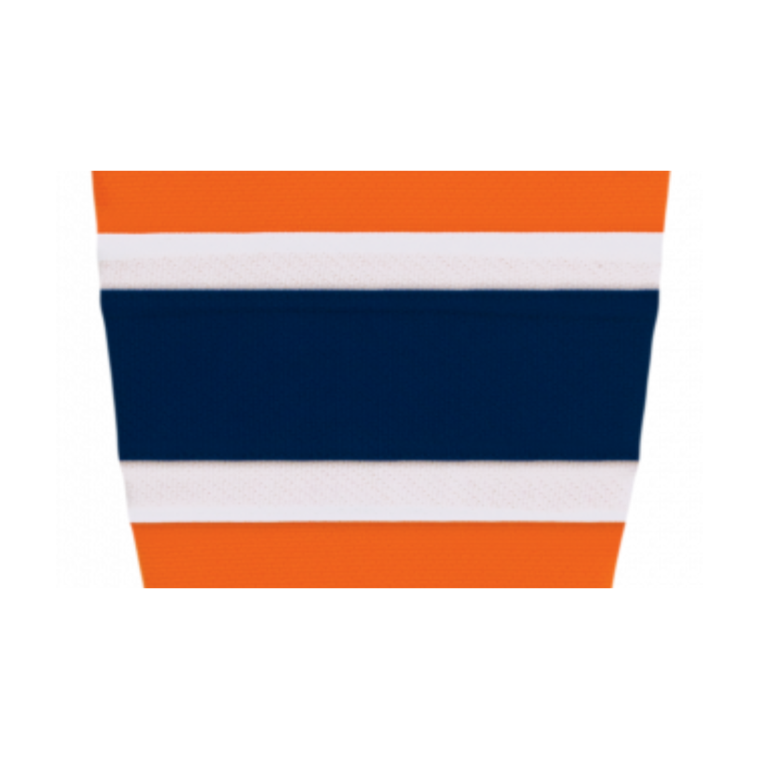 Athletic Knit (AK) HS2100-819 2015 Edmonton Oilers Third Orange Mesh Ice Hockey Socks - PSH Sports