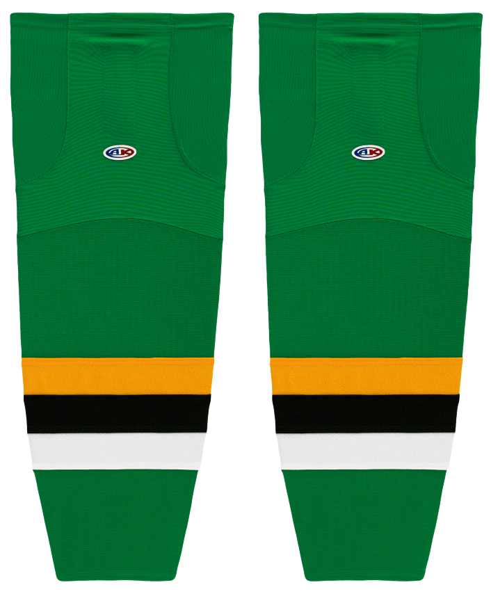 Athletic Knit (AK) HS2100-406 Minnesota North Stars Kelly Green with Black Stripe Mesh Ice Hockey Socks - PSH Sports