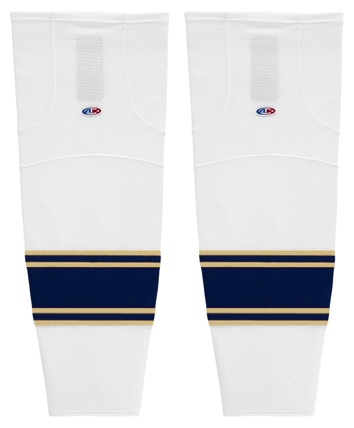Athletic Knit (AK) HS2100-521 University of Notre Dame Fighting Irish White Mesh Ice Hockey Socks - PSH Sports