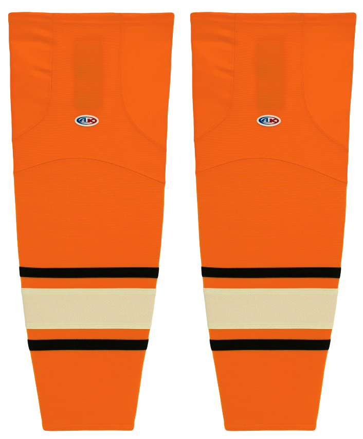 Athletic Knit (AK) HS2100-526 2012 Philadelphia Flyers Winter Classic Orange Mesh Ice Hockey Socks - PSH Sports