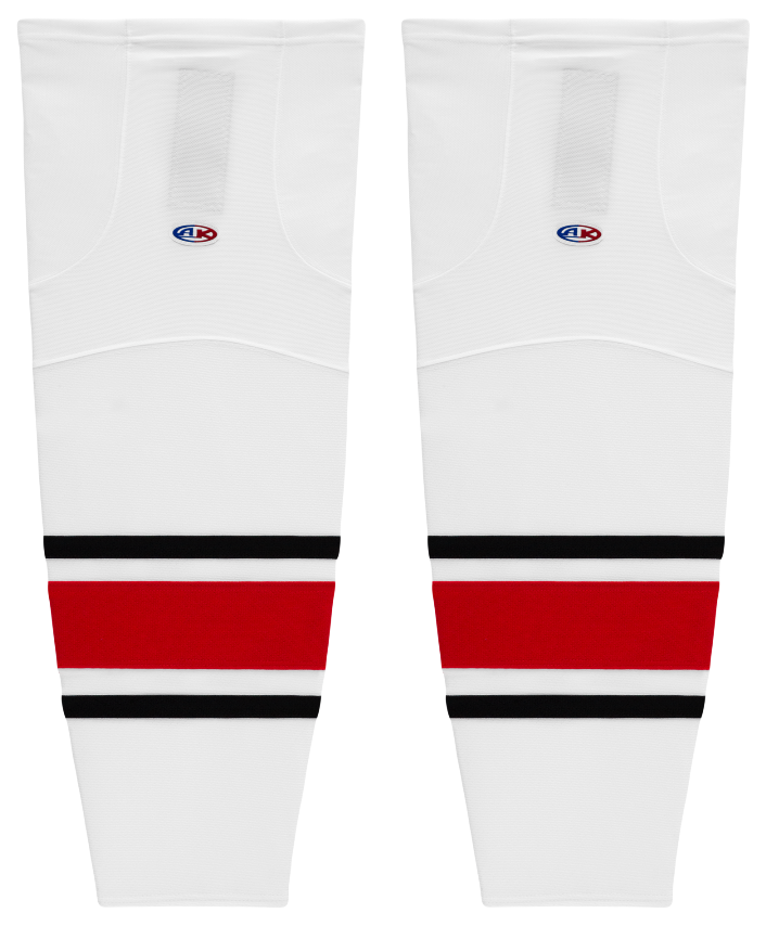 Athletic Knit (AK) HS2100-528 2013 Carolina Hurricanes White Mesh Ice Hockey Socks - PSH Sports