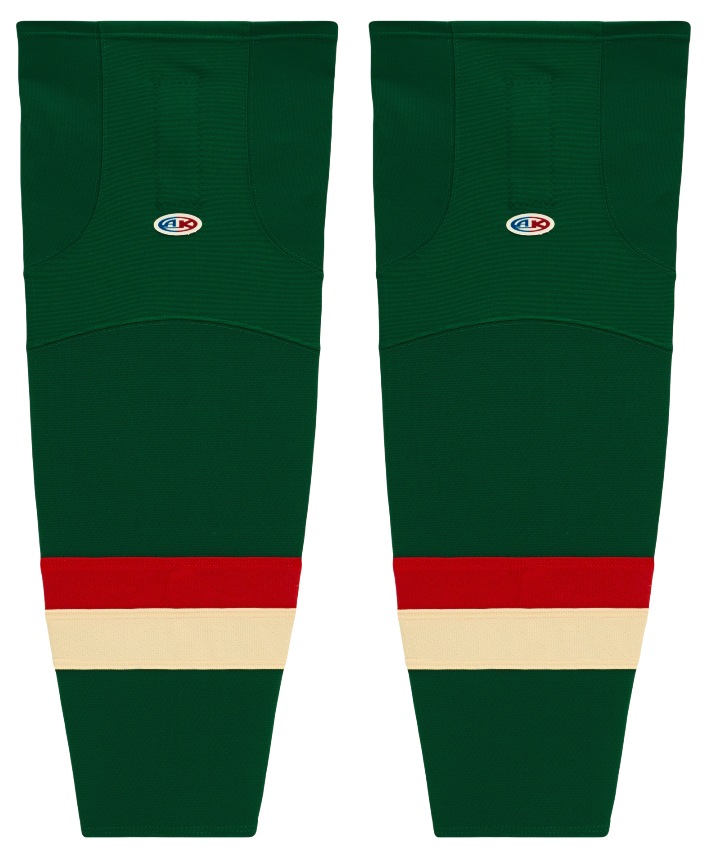 Athletic Knit (AK) HS2100-588 2016 Minnesota Wild Stadium Series Dark Green Mesh Ice Hockey Socks - PSH Sports