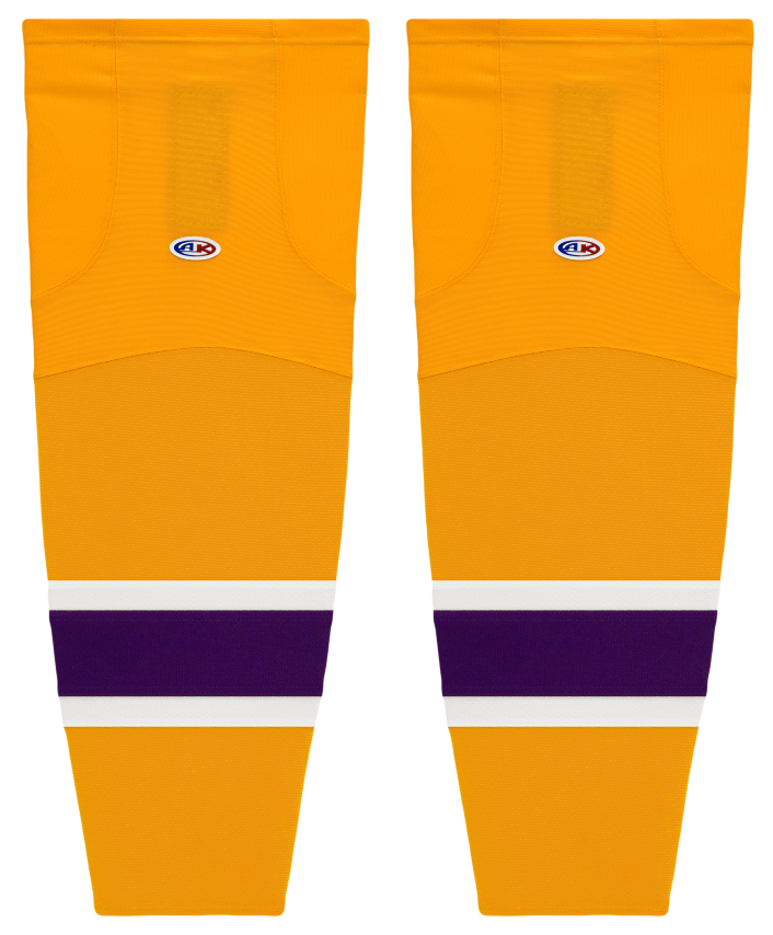 Athletic Knit (AK) HS2100-752 Vintage Los Angeles Kings Gold Mesh Ice Hockey Socks - PSH Sports
