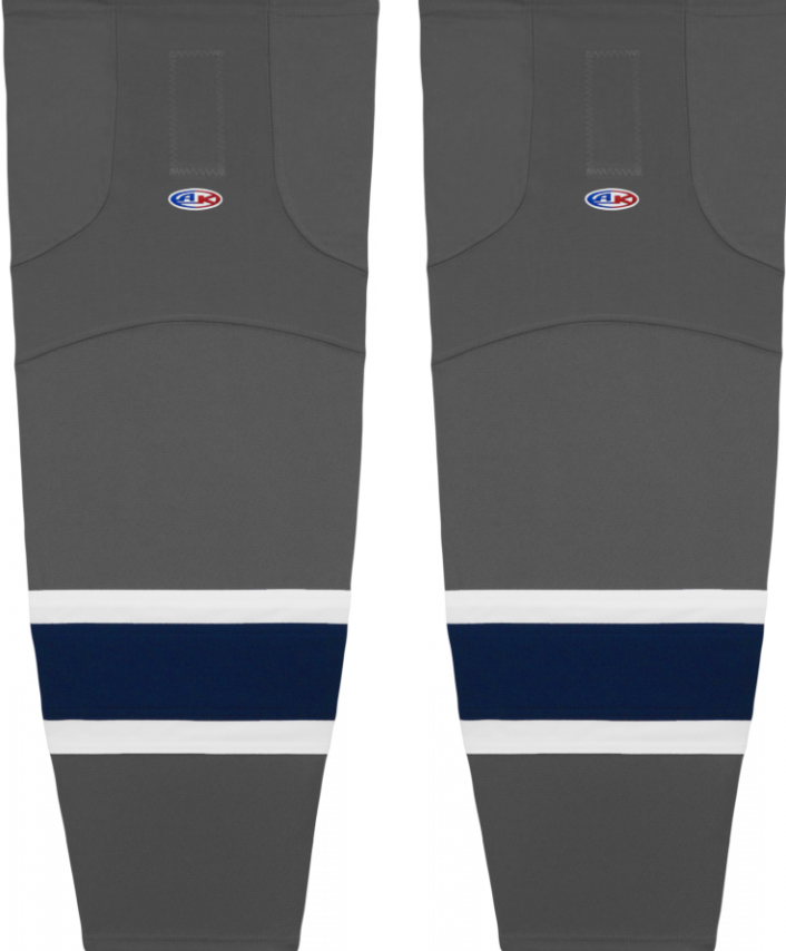 Athletic Knit (AK) HS2100-757 2021 Winnipeg Jets Reverse Retro Charcoal Mesh Ice Hockey Socks - PSH Sports