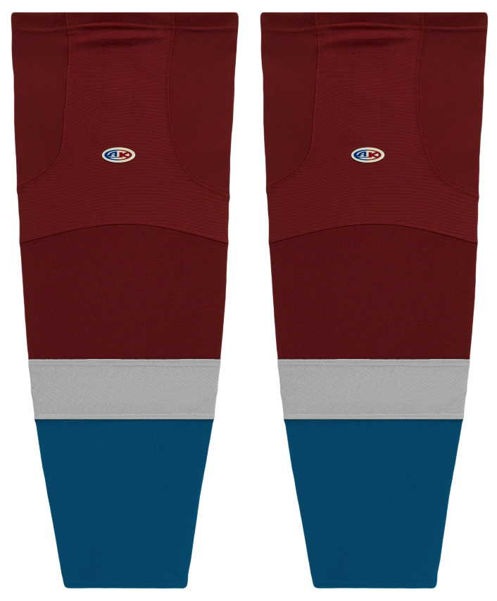 Athletic Knit (AK) HS2100-804 2011 Colorado Avalanche Cardinal Red Mesh Ice Hockey Socks - PSH Sports