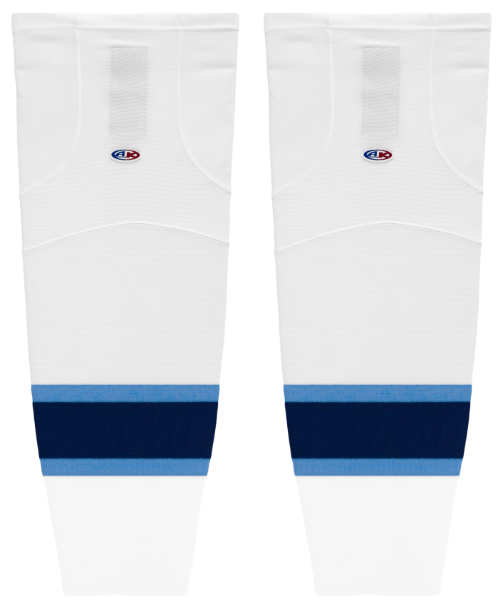 Athletic Knit (AK) HS2100-832 2008 Pittsburgh Penguins Third White Mesh Ice Hockey Socks - PSH Sports