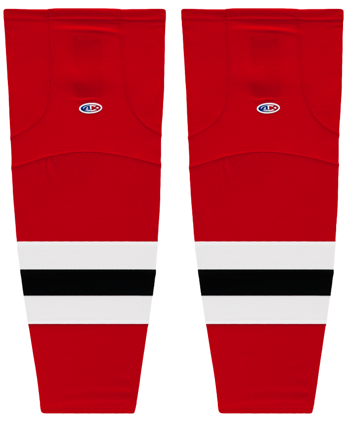 Athletic Knit (AK) HS2100-866 2017 New Jersey Devils Red Mesh Ice Hockey Socks - PSH Sports