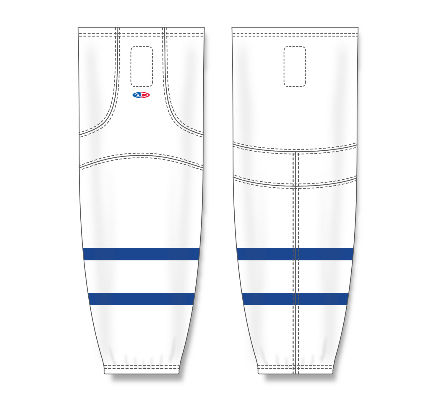 Athletic Knit (AK) HS2100 Old Toronto Maple Leafs White Mesh Cut & Sew Ice Hockey Socks - PSH Sports