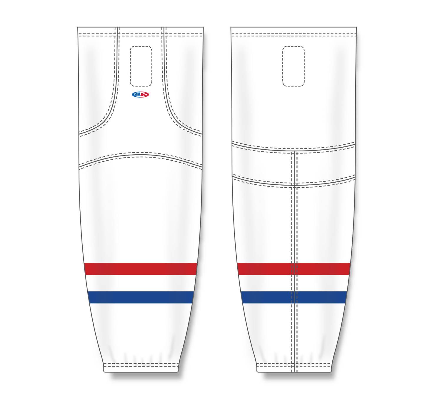 Athletic Knit (AK) HS2100 Montreal Canadiens White Mesh Cut & Sew Ice Hockey Socks - PSH Sports