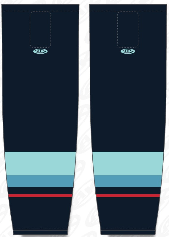 Athletic Knit (AK) HS2100-500 2021 Seattle Kraken Navy Mesh Ice Hockey Socks - PSH Sports
