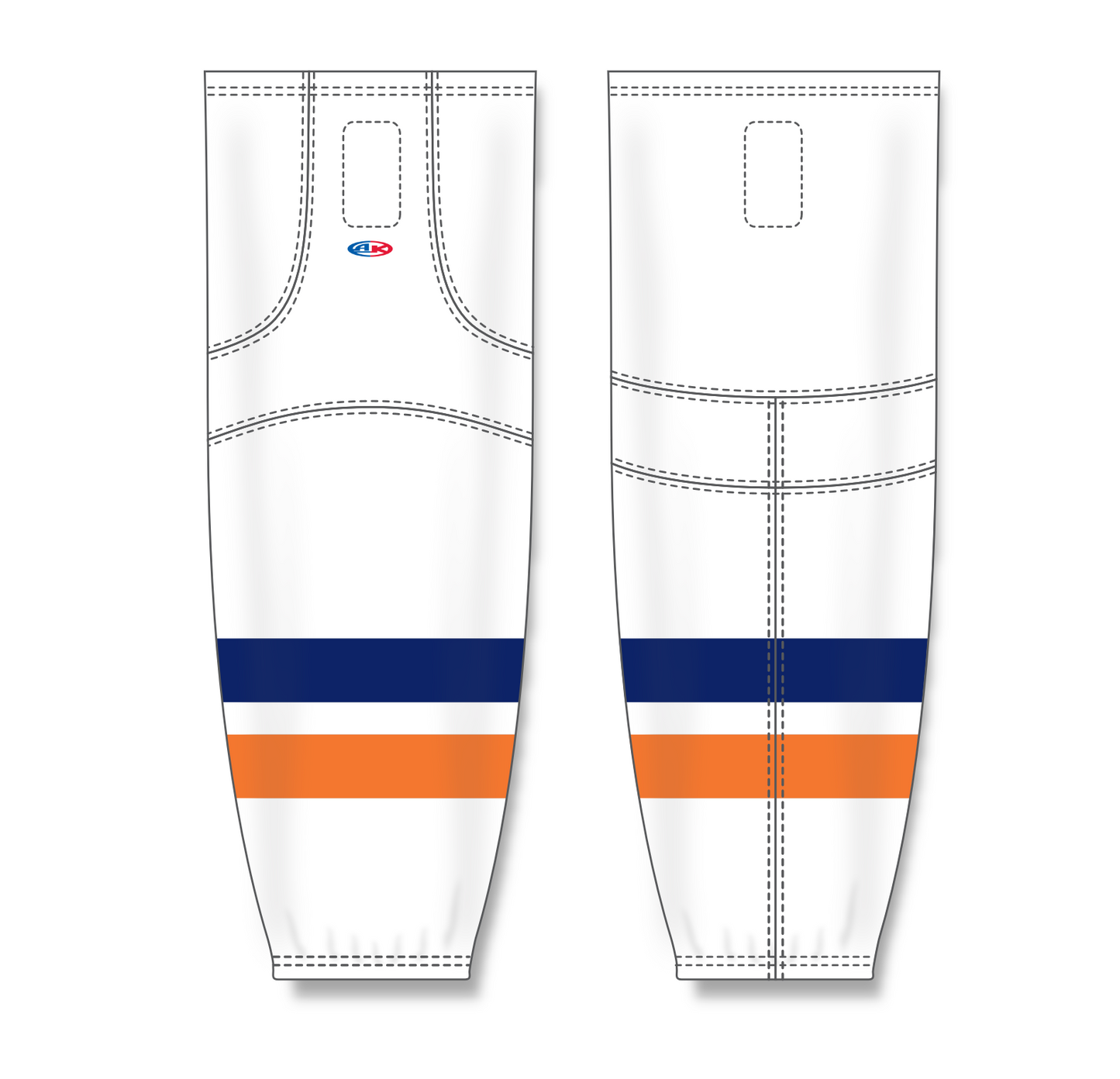 Athletic Knit (AK) HS2100 New York Islanders White Mesh Cut & Sew Ice Hockey Socks - PSH Sports