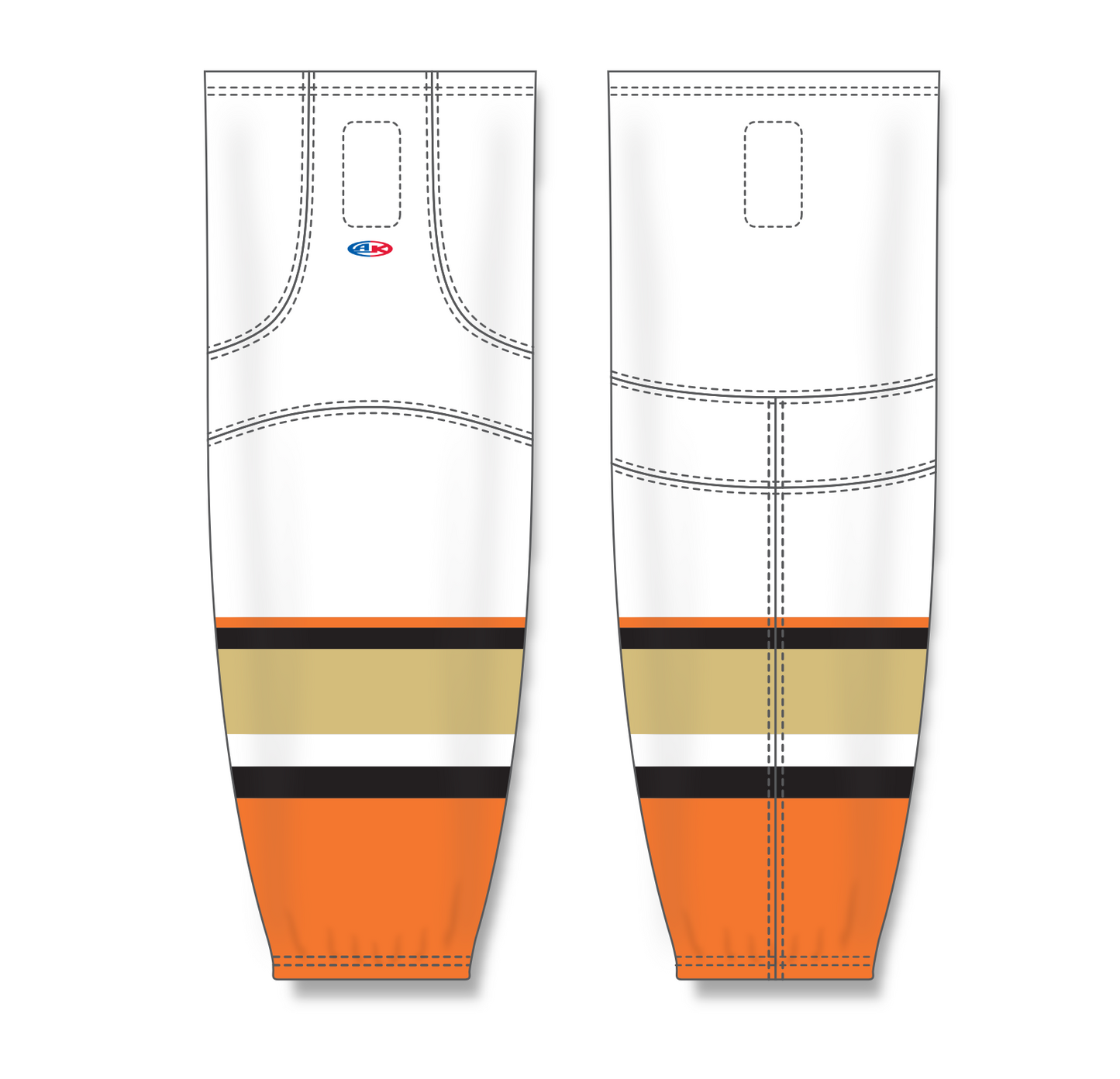Athletic Knit (AK) HS2100 2014 Anaheim Ducks White Mesh Cut & Sew Ice Hockey Socks - PSH Sports