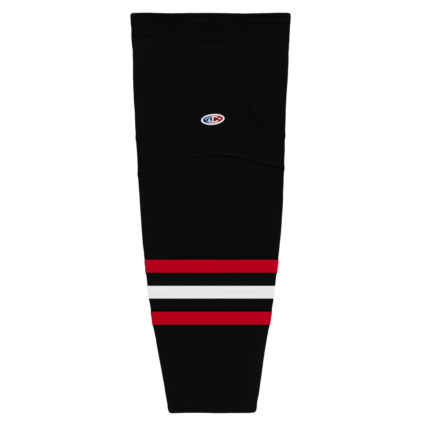 Athletic Knit (AK) HS2100-614 New Chicago Blackhawks Third Black Mesh Ice Hockey Socks - PSH Sports