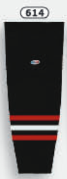 Athletic Knit (AK) HS2100-614 New Chicago Blackhawks Third Black Mesh Ice Hockey Socks - PSH Sports