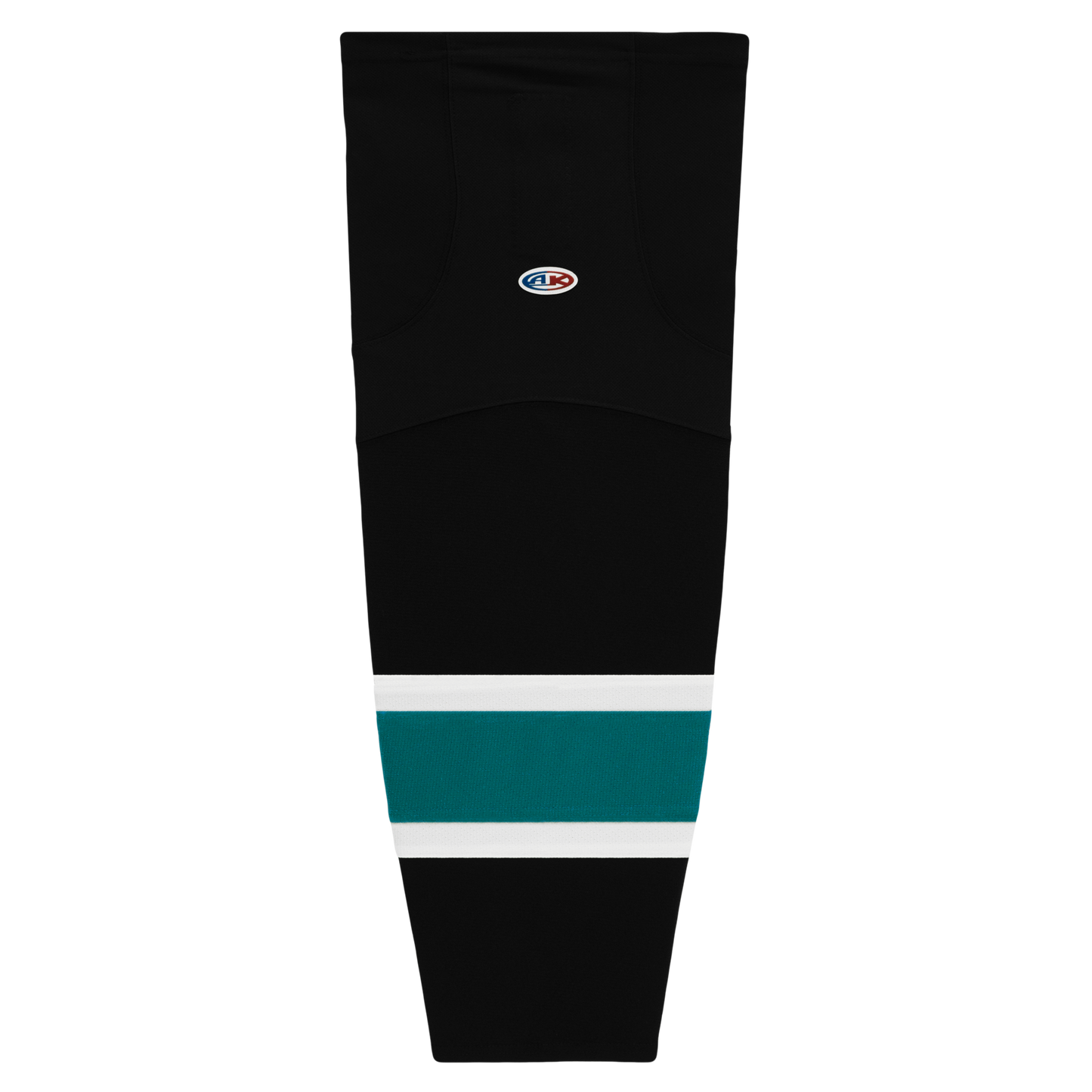Athletic Knit (AK) HS2100-634 2008 San Jose Sharks Third Black Mesh Ice Hockey Socks - PSH Sports