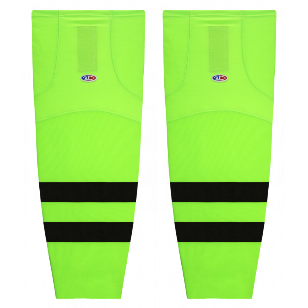 Athletic Knit (AK) HS2100-656 Dallas Stars Neon Green/Black Mesh Ice Hockey Socks - PSH Sports