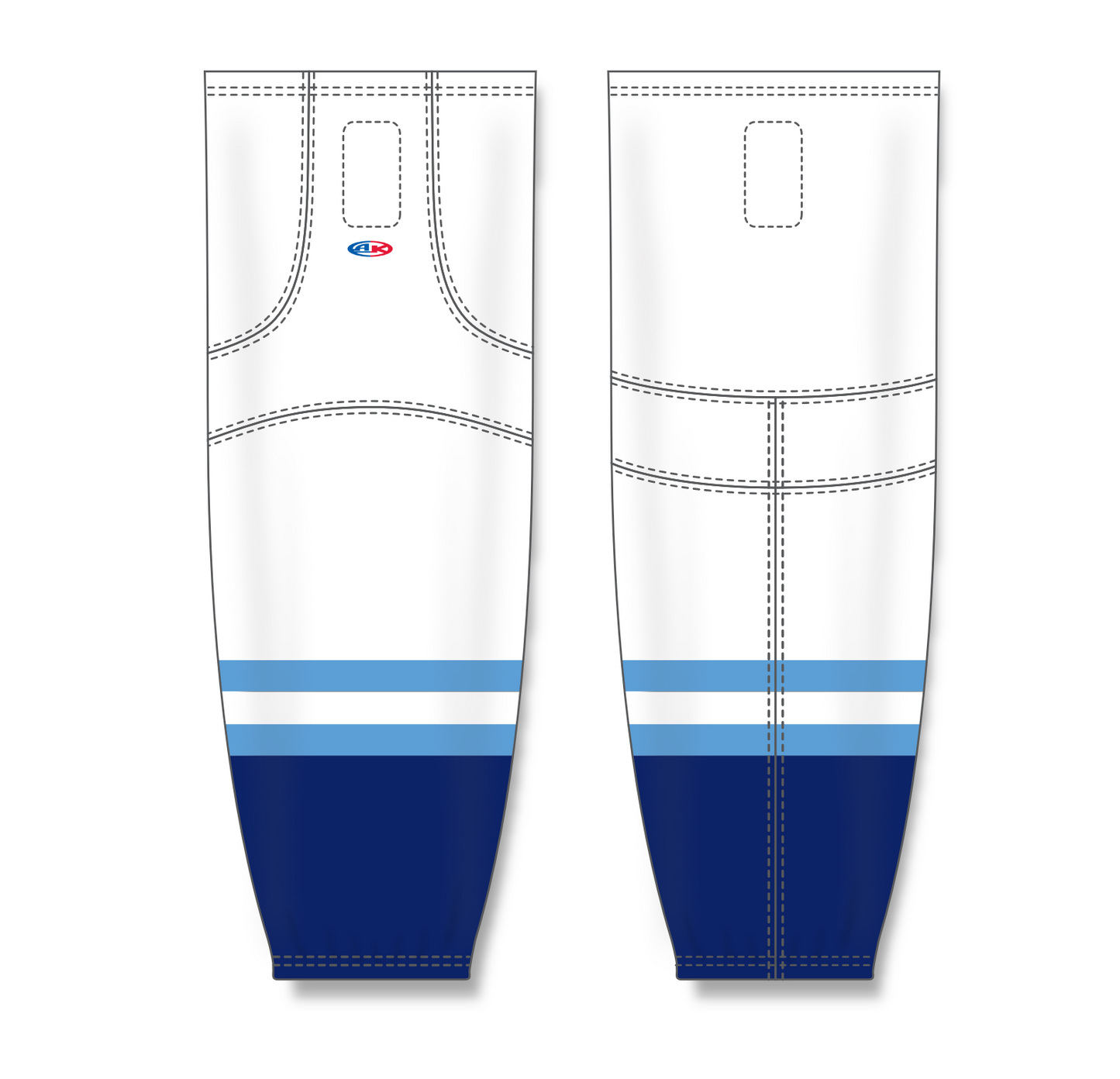 Athletic Knit (AK) HS2100 2010 Florida Panthers Third White Mesh Cut & Sew Ice Hockey Socks - PSH Sports