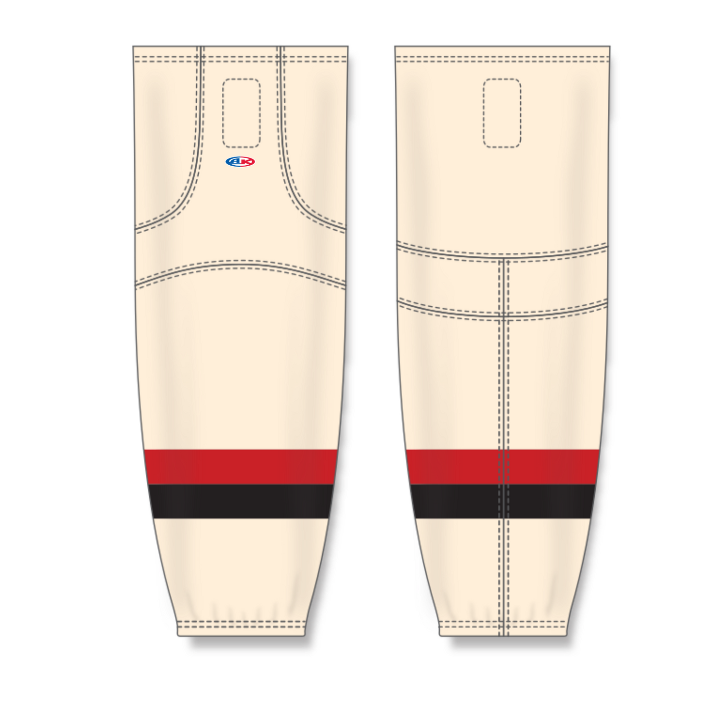 Athletic Knit (AK) HS2100 Ottawa Senators Heritage Classic Sand Mesh Cut & Sew Ice Hockey Socks - PSH Sports