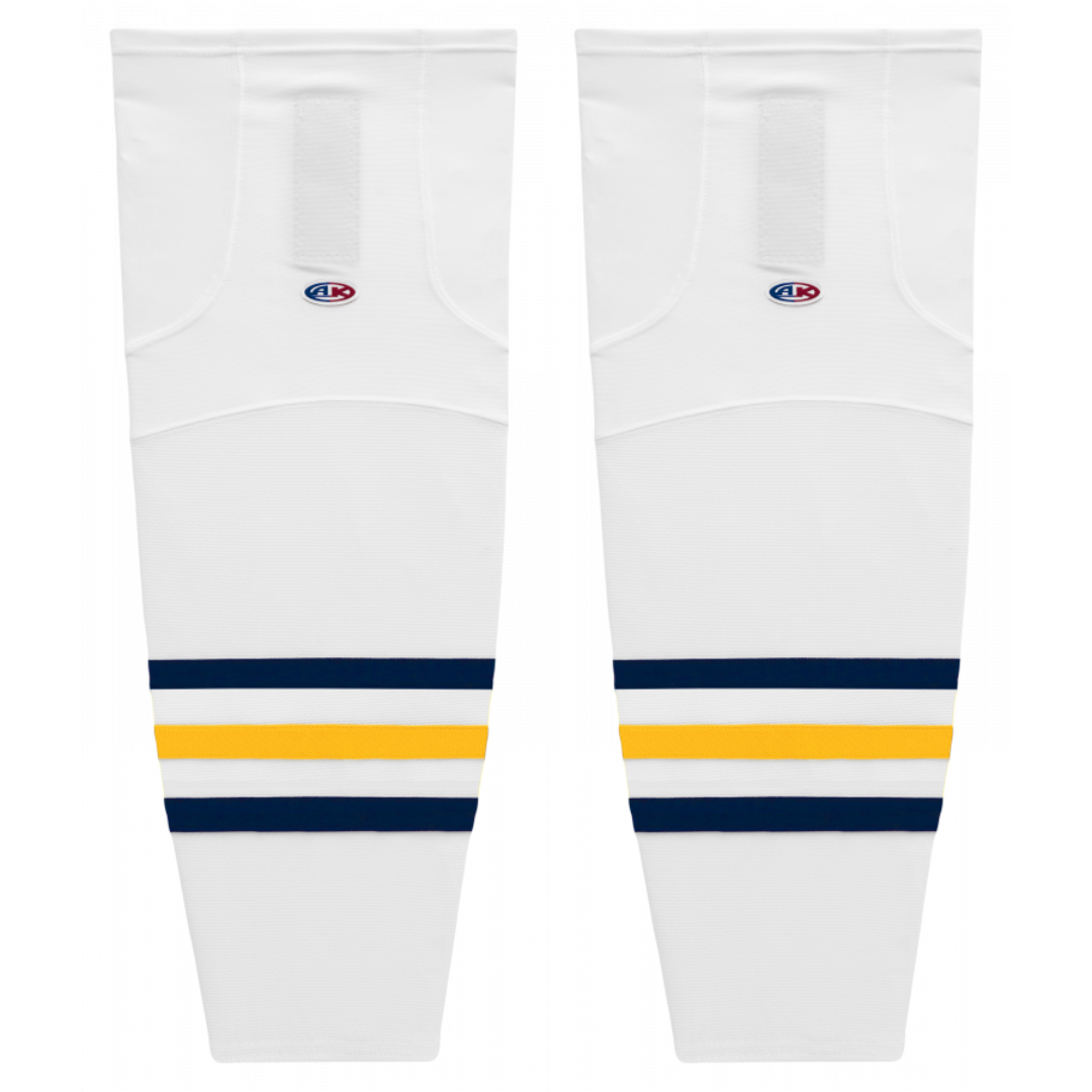 Athletic Knit (AK) HS2100-767 White/Navy/Tuscan Gold Mesh Ice Hockey Socks - PSH Sports