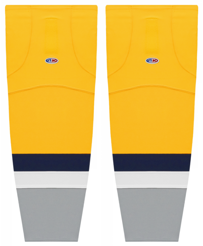 Athletic Knit (AK) HS2100-818 2021 Nashville Predators Reverse Retro Tuscan Gold Mesh Ice Hockey Socks - PSH Sports