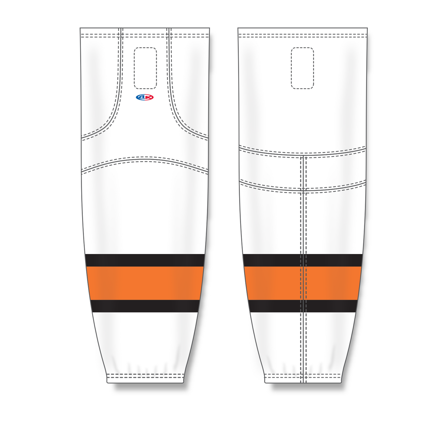 Athletic Knit (AK) HS2100 Philadelphia Flyers White Mesh Cut & Sew Ice Hockey Socks - PSH Sports