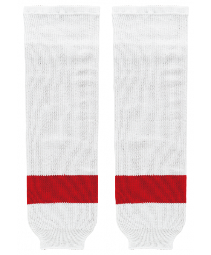 Athletic Knit (AK) HS630-203 Detroit Red Wings White Knit Ice Hockey Socks - PSH Sports