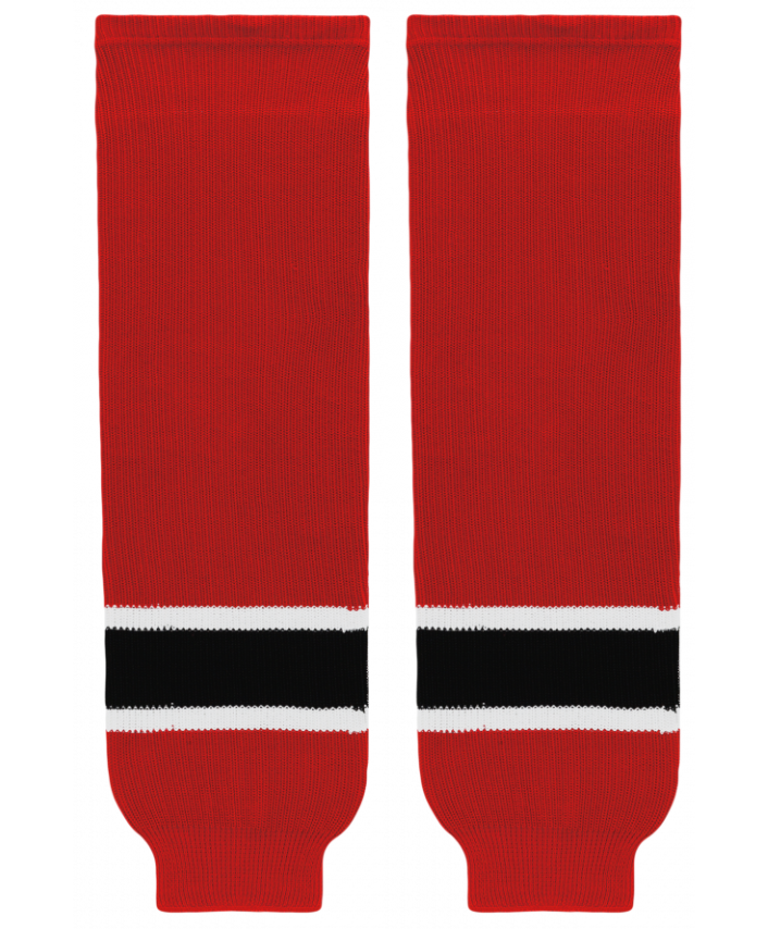Athletic Knit (AK) HS630-366 New Jersey Devils Red Knit Ice Hockey Socks - PSH Sports