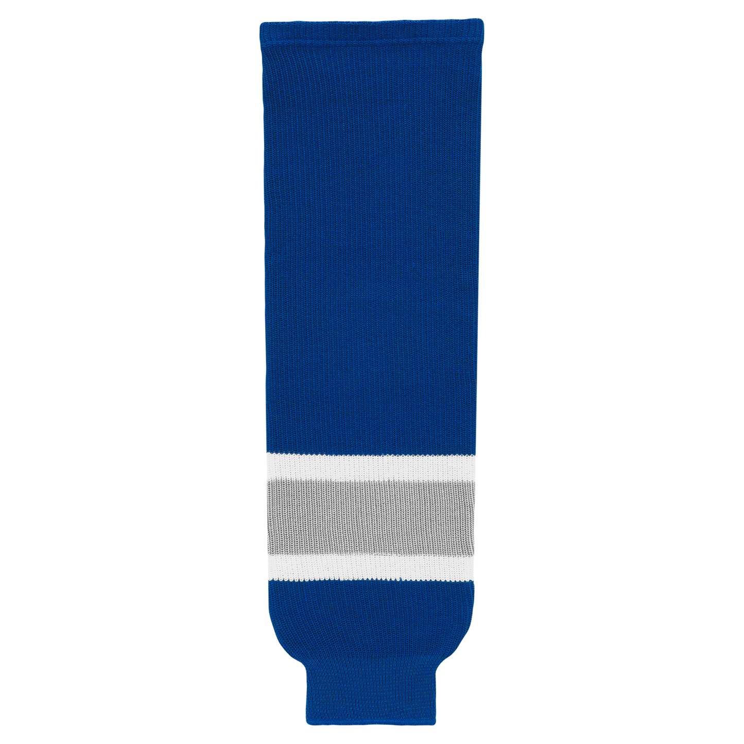 Athletic Knit (AK) HS630-446 Royal Blue/Grey/White Knit Ice Hockey Socks - PSH Sports