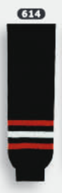 Athletic Knit (AK) HS630-614 New Chicago Blackhawks Third Black Knit Ice Hockey Socks - PSH Sports