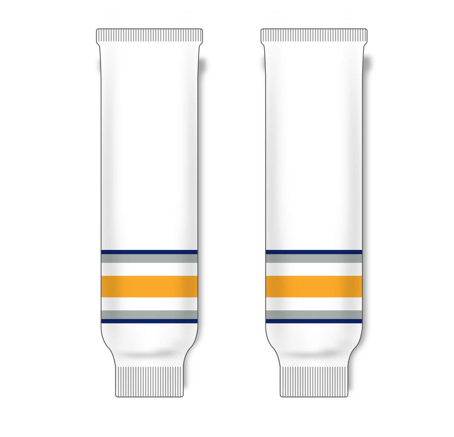 Athletic Knit (AK) HS630 2009 Buffalo Sabres Third White Ice Hockey Socks - PSH Sports