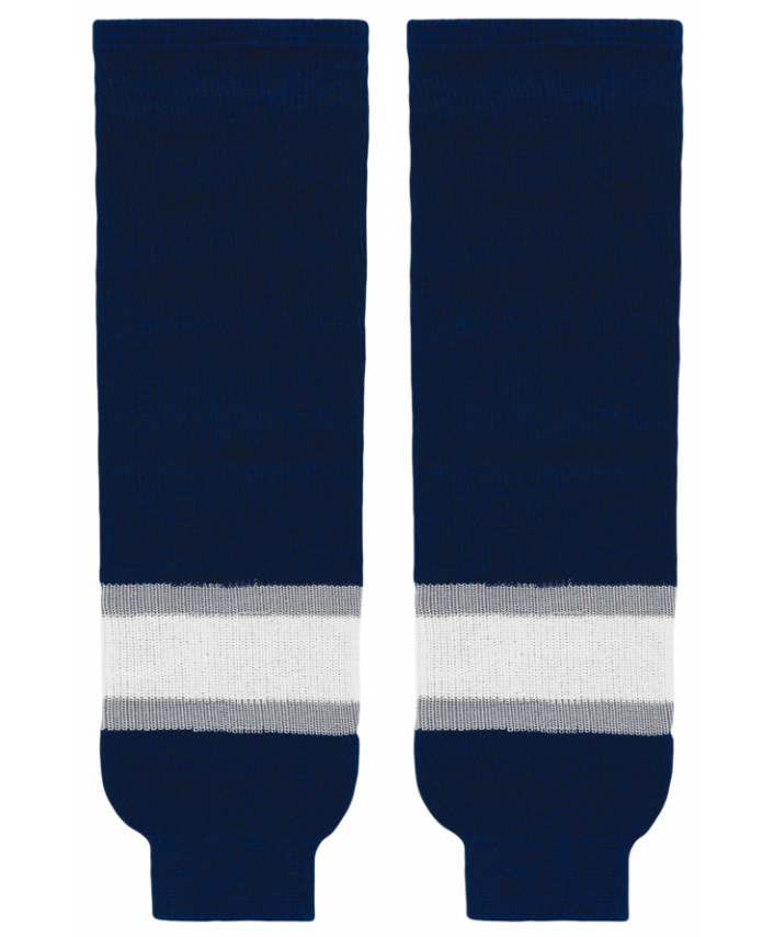 Athletic Knit (AK) HS630-370 2002 Edmonton Oilers Third Navy Knit Ice Hockey Socks - PSH Sports