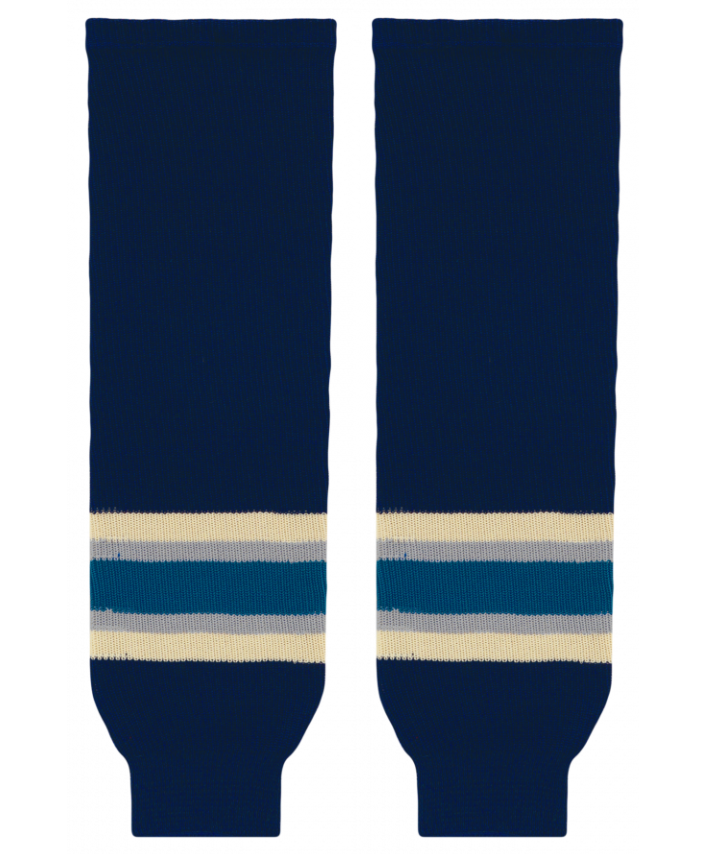 Athletic Knit (AK) HS630-892 2010 Columbus Blue Jackets Third Navy Knit Ice Hockey Socks - PSH Sports