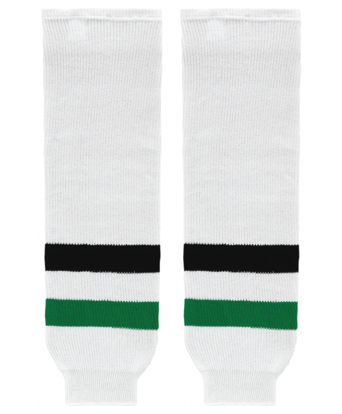 Athletic Knit (AK) HS630-377 2013 Dallas Stars White Knit Ice Hockey Socks - PSH Sports