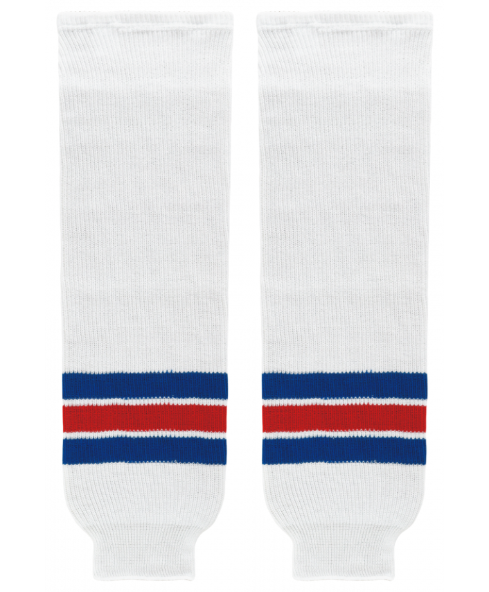 Athletic Knit (AK) HS630-313 Kitchener Rangers White Knit Ice Hockey Socks - PSH Sports