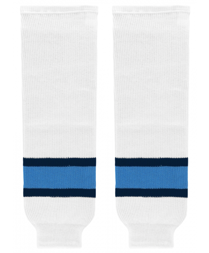 Athletic Knit (AK) HS630-832 2008 Pittsburgh Penguins Third White Ice Hockey Socks - PSH Sports