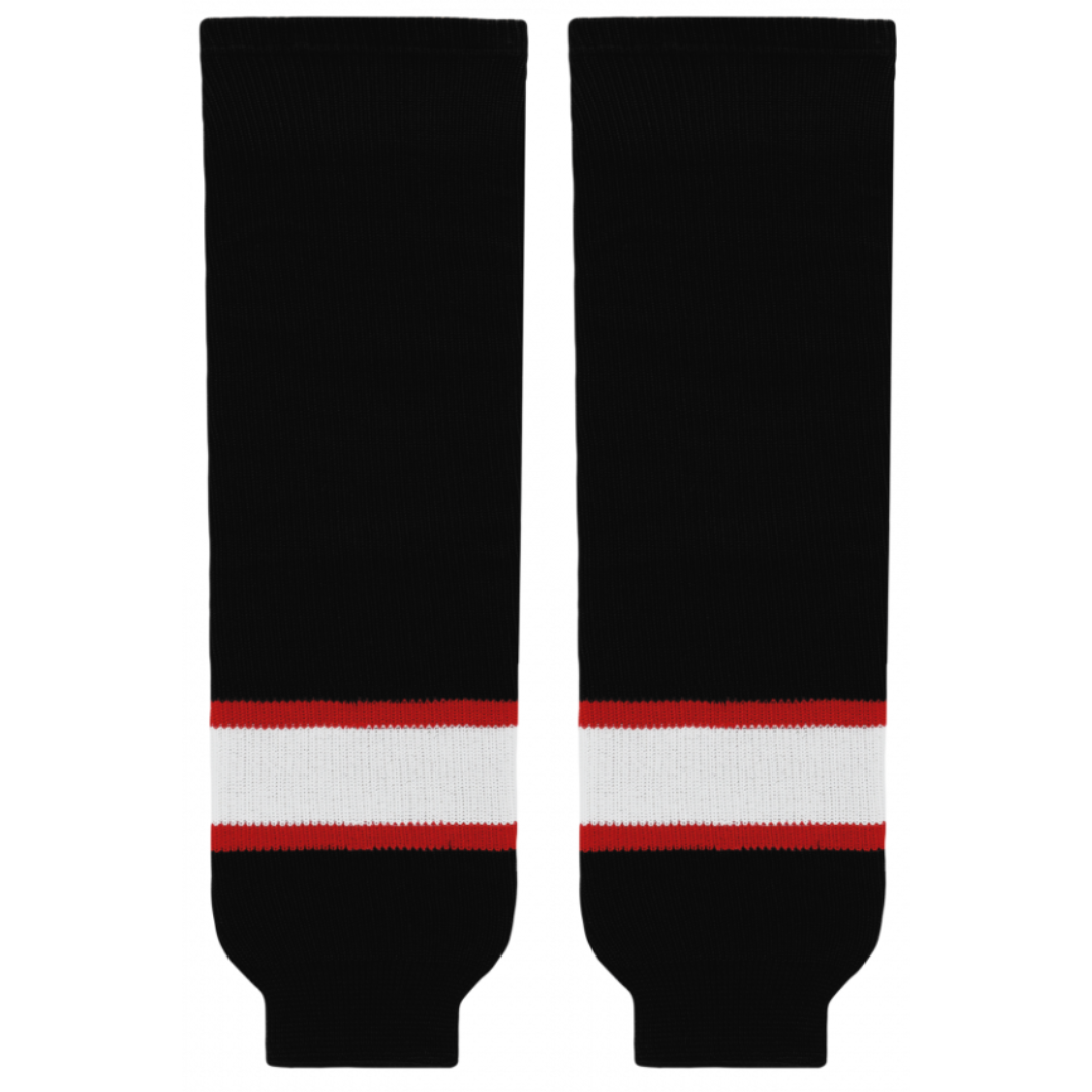 Athletic Knit (AK) HS630-536 Ottawa Senators Black with White Stripe Knit Ice Hockey Socks - PSH Sports