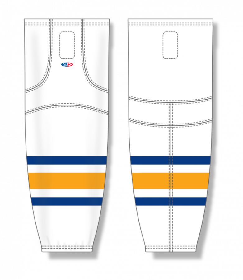 Athletic Knit (AK) HS2100-201 2021 Buffalo Sabres White Mesh Ice Hockey Socks - PSH Sports