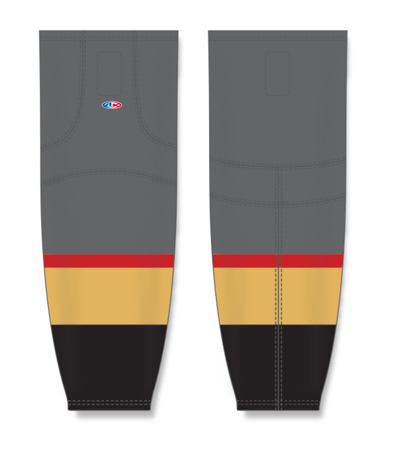 Athletic Knit (AK) HS2100 2017 Las Vegas Golden Knights Charcoal Mesh Cut & Sew Ice Hockey Socks - PSH Sports