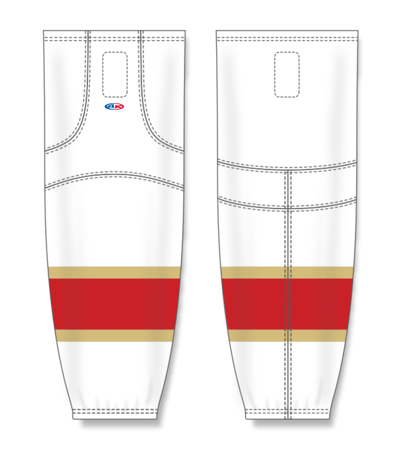 Athletic Knit (AK) HS2100 2016 Florida Panthers White Mesh Cut & Sew Ice Hockey Socks - PSH Sports
