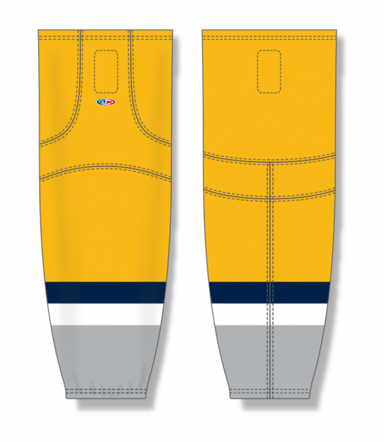 Athletic Knit (AK) HS2100-818 2021 Nashville Predators Reverse Retro Tuscan Gold Mesh Ice Hockey Socks - PSH Sports