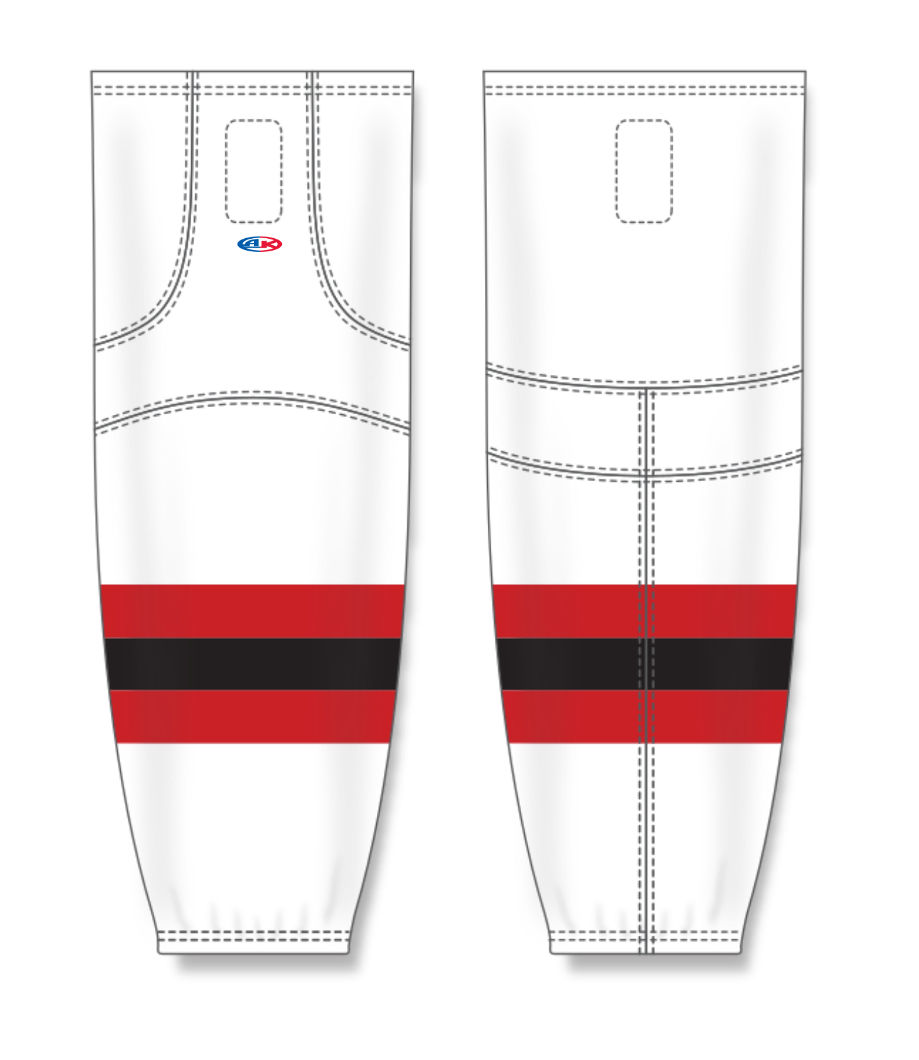 Athletic Knit (AK) HS2100 2017 New Jersey Devils White Mesh Cut & Sew Ice Hockey Socks - PSH Sports