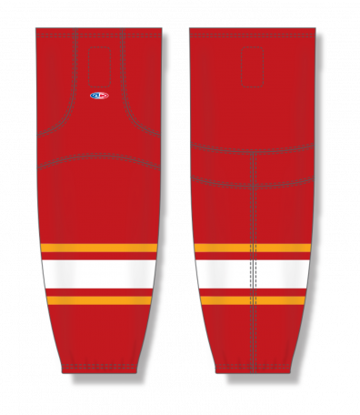 Athletic Knit (AK) HS2100-885 Vintage Calgary Flames Red Mesh Ice Hockey Socks - PSH Sports