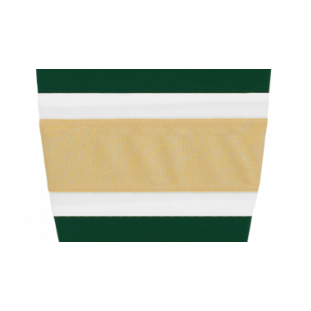 Athletic Knit (AK) HS2100-262 Dark Green/White/Vegas Gold Mesh Ice Hockey Socks - PSH Sports