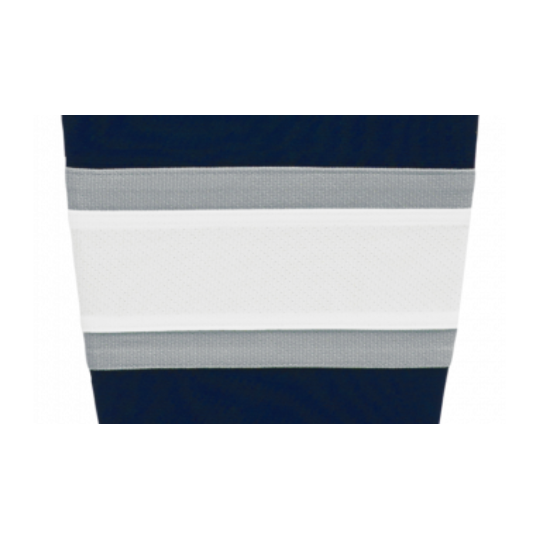 Athletic Knit (AK) HS2100-370 2002 Edmonton Oilers Third Navy Mesh Ice Hockey Socks - PSH Sports