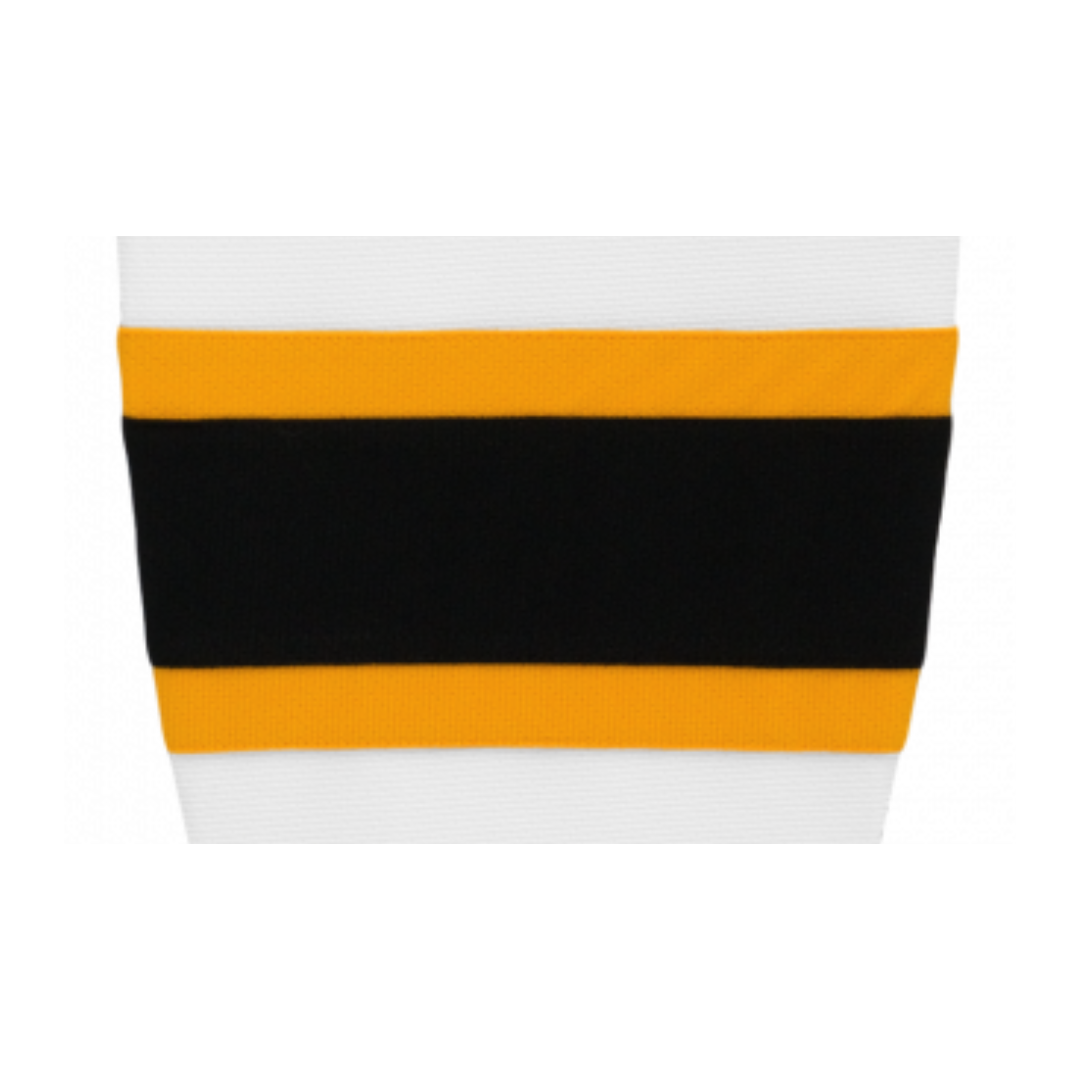 Athletic Knit (AK) HS2100-499 2007 Boston Bruins White Mesh Ice Hockey Socks - PSH Sports