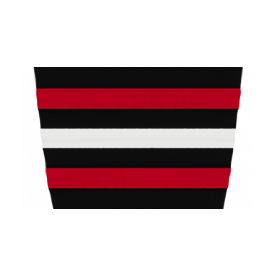 Athletic Knit (AK) HS2100-614 New Chicago Blackhawks Third Black Mesh Ice Hockey Socks - PSH Sports