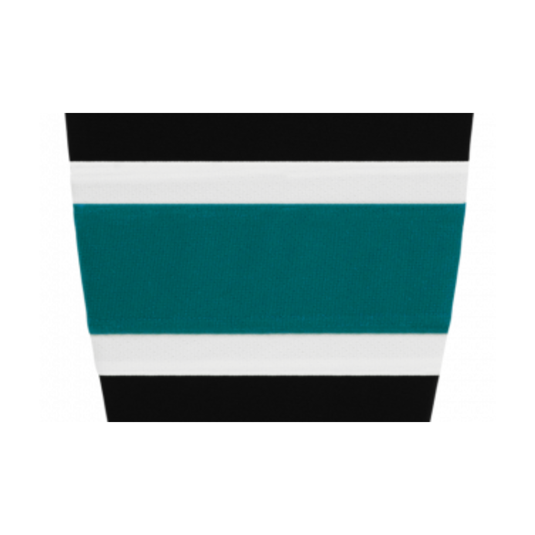 Athletic Knit (AK) HS2100-634 2008 San Jose Sharks Third Black Mesh Ice Hockey Socks - PSH Sports