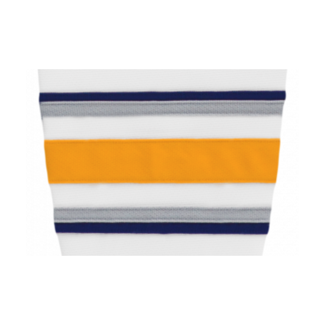 Athletic Knit (AK) HS2100-811 2009 Buffalo Sabres Third White Mesh Ice Hockey Socks - PSH Sports